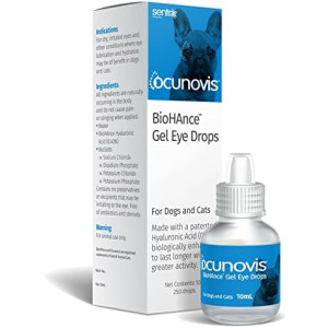 Sentrx Ocunovis Gel Eye Drops for Dogs & Cats, Eye Lube for Dogs Allergy Relief Lubricant, Dogs with Dry Eyes, Artificial Tears, 10 ml