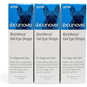 Ocunovis BioHAnce Gel Eye Lube Drops for Dogs and Cats (Pack of 3)