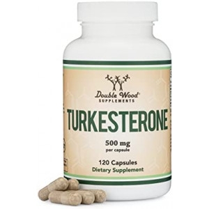 Turkesterone Supplement 500mg, 120 Capsules (Ajuga Turkestanica Extract Std. to 10% Turkesterone) Similar to Ecdysterone for Testosterone Support by Double Wood Supplements