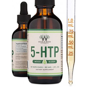 5 HTP Liquid Drops - More Absorbable and Effective Than 5HTP Capsules (60 Servings of 50mg 99%+ 5-HTP) Serotonin Supplement for Mood and Nighttime by Double Wood Supplements