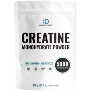 Creatine Monohydrate Powder 300 Grams (10.6oz), Unflavored | Pure | Micronized Creatine Powder, 5000mg(5g) Per Serving, 2 Month Supply, Vegan | Keto, Non-GMO, No Filler, No Additives - 60 Servings