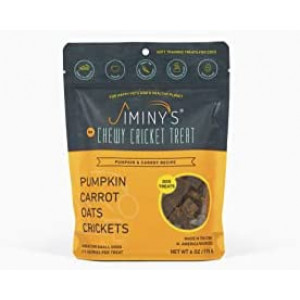 Jiminy's Cricket Treats - Chewy Hypoallergenic Dog Treats, 100% Made in The USA , Cricket Dog Treats, Gluten-Free, Sustainable, All Natural Dog Treats, High Protein - Pumpkin & Carrot, 6oz Bag