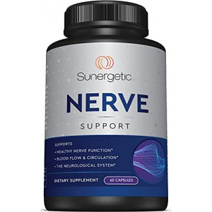 Premium Nerve Support Supplement – with Alpha Lipoic Acid (ALA) 600 mg, Acetyl-L-Carnitine (ALC) & Benfotiamine - Nerve Support Formula for Healthy Circulation, Feet, Hands & Toes - 60 Capsules