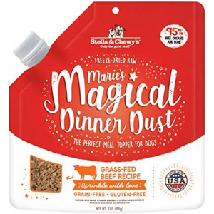 Stella & Chewy's Freeze-Dried Raw Marie's Magical Dinner Dust Grass-Fed Beef Recipe Dog Food Topper, 7 oz, Model:MDB-7