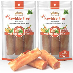 Premium Dog Chew Treats Chicken Retriever Rolls for Large Dogs, Rawhide Free, Grain Free, Highly Digestible,Large 7" 2pcs/Pack x 2pack