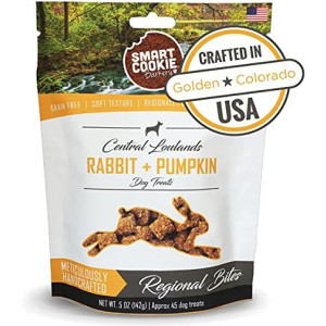 All Natural Dog Treats - Rabbit & Pumpkin - Training Treats for Dogs & Puppies with Allergies, Sensitive Stomachs - Soft Dog Treats, Grain Free, Chewy, Human-Grade, Made in USA - 5oz Bag
