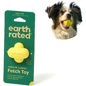 Earth Rated Dog Ball, Interactive Fetch Toy for Small, Medium, and Large Breeds, Comes in Multiple Sizes, Made with Natural Rubber, Perfect for Indoor and Outdoor Use, Small, Yellow