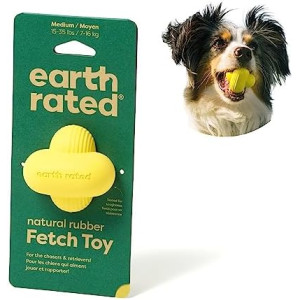 Earth Rated Dog Ball, Interactive Fetch Toy for Small, Medium, and Large Breeds, Comes in Multiple Sizes, Made with Natural Rubber, Perfect for Indoor and Outdoor Use, Medium, Yellow