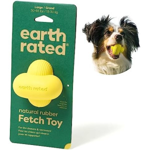 Earth Rated Dog Ball, Interactive Fetch Toy for Small, Medium, and Large Breeds, Comes in Multiple Sizes, Made with Natural Rubber, Perfect for Indoor and Outdoor Use, Large, Yellow