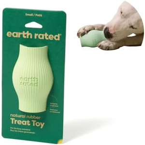 Earth Rated Treat Dispensing Dog Toy, Enrichment Toy for Adult and Puppy Dogs, Slow Feeder, Dishwasher and Freezer-Safe, Natural Rubber, Small, Green