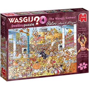 Jumbo, Wasgij, Retro Destiny 4 - The Wasgij Games!, Unique Jigsaw Puzzles for Adults, 1,000 Piece