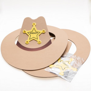 Sheriff Cowboy Hat Craft Kit, Craft Kits, Bag, Apparel Craft Kits, 12 Pieces, Multicolor