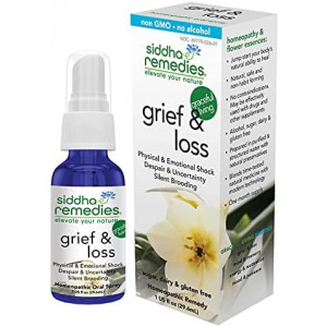 Siddha Remedies Grief & Loss Spray for Sadness Despair Depression Melancholy | 100% Natural Homeopathic Remedy with Cell Salts and Flower Essences | No Alcohol | No Sugar