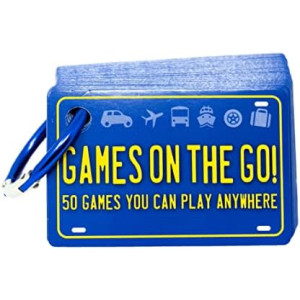 Games on the Go by Continuum Games - Portable Roadtrip Family Games to Challenge and Entertain for 2+ players , Blue