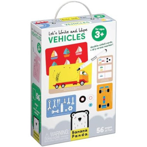 Let’s Write and Wipe Preschool Learning Activities - Vehicles - 56 Pages of Creative Tasks on Dry-Erase Cards with Marker Promote Early Learning Basics and Motor Skills, for kids ages 3 - 5 years