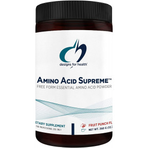 Designs for Health Complete Amino Acid Powder with BCAAs - Amino Acid Supreme, Fruit Punch (30 Servings / 360g)