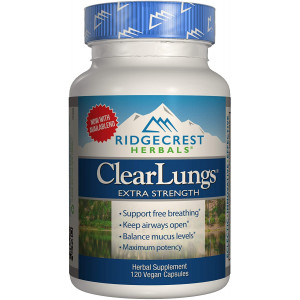 RidgeCrest Clearlungs Extra Strength, Homeo/Herbal Decongestant , 120 Veg Capsules