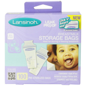 Lansinoh Breastmilk Storage Bags, 100 Count