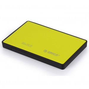 ORICO Tool Free 2.5 inch USB 3.0 SATA External Hard Drive Enclosure for 7mm/9.5mm 2.5 inch HDD and SSD [Support UASP and SATA III]- Yellow