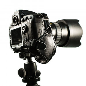 FotoTech Sony a7 a7R Mirrorless Digital Camera Professional 100% GENUINE LEATHER Hand Wrist Strap Grip with FotoTech Velvet Bag