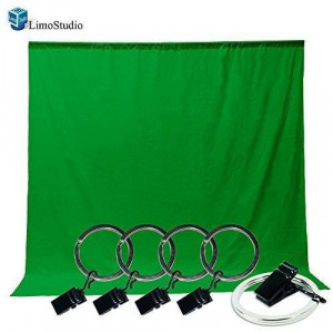 LimoStudio Photo Video Photography Studio 5x10ft Green Muslin Backdrop Background Screen with 5x Backdrop Holder Kit, AGG1338