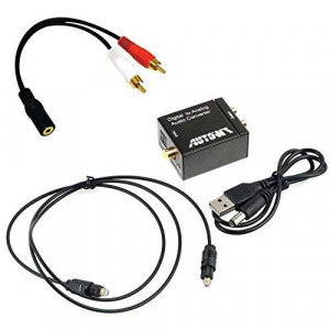 AutoWT Digital Optical Coaxial Toslink Signal to Analog Audio Converter Adapter RCA L