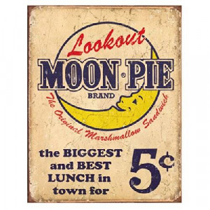 Desperate Enterprises Moon Pie Best Lunch Distressed Retro Vintage Tin Sign