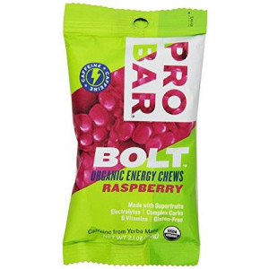 Probar Bolt Organic Energy Chews, Raspberry, 2.1 Ounce (Pack of 12)
