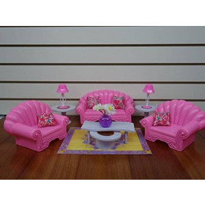 gloria Barbie Size Dollhouse Furniture- Living Room Set