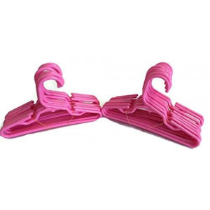 Dori's Boutique Doll Hangers Set of 24 Plastic Hangers Pink, Fits 18 Inch American Girl Dolls Clothes, Doll Accessories