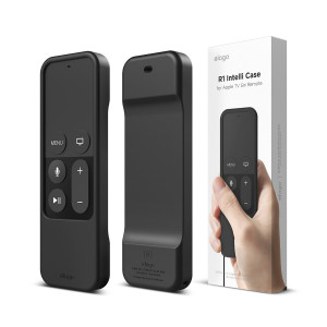 elago R1 Intelli Case for apple TV Remote [MAGNET TECHNOLOGY] [LANYARD INCLUDED] - Black