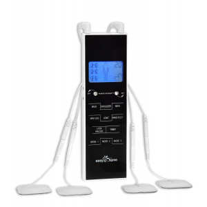 Easy@Home Deluxe TENS Unit Muscle Stimulator EHE010 - Backlit LCD Display, Soft touch keypad Electronic Pulse Massager- FDA approved for OTC Use - handheld Pain Relief therapy Pain Management Device