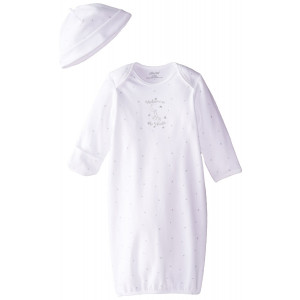 Little Me Unisex-Baby Newborn Welcome World Gown and Hat
