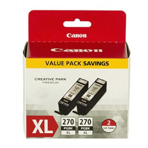 Canon PGI-270 XL Pigment Black Twin Pack, Compatible to MG7720,MG6820,MG6821,MG6822,MG5720,MG5722,MG5721