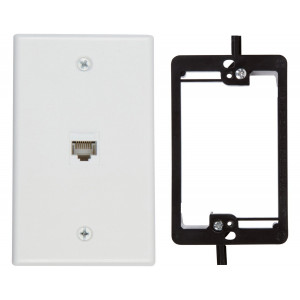 Buyer's Point 1 Port Cat6 Wall Plate, Female-Female White with Single Gang Low Voltage Mounting Bracket Device (1 Port)