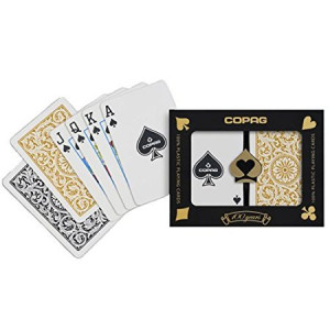 Copag Bridge Size Regular Index 1546 Playing Cards (Black Gold Setup)