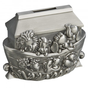 Creative Gifts International Noah's Ark Animals Brushed Pewter Coin Bank