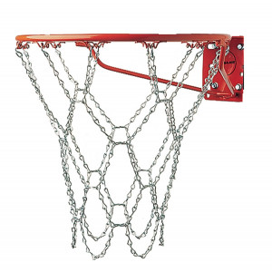 Champion Sports Heavy Duty Metal Chain Link Basketball Net, Fits Standard Indoor or Outdoor Basketball Hoop (Rustproof, Zinc-plated Galvanized Steel, Silver)