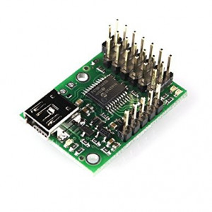 Pololu 1350 USB Servo Controller, Internal Scripting, 6-Channel, 0.85" x 1.20" Size