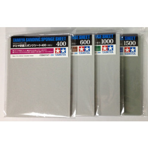 TAMIYA Sanding Sponge Sheet 4-type(#400,#600,#1000,#1500) Set