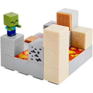 Minecraft Mini Figure Stone Playset - Piston Push