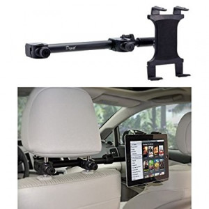 Premium Multi Passenger Universal Headrest Cradle Car Mount for Apple ipad / ipad 2 / ipad 3 / ipad 4 / ipad Air and ipad Mini w/ Swivel Vibration-Free Cradle (revised - with all 7-12 inch tablets)