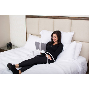 Tablift Tablet Stand (in White) for the Bed, Sofa, or Any Uneven Surface