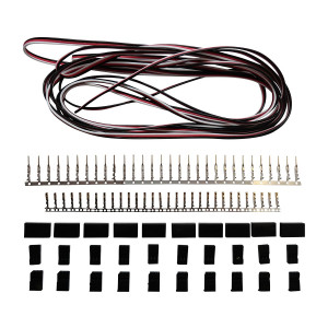 Futaba Style Servo Extension Kit W/ 10 Pairs Of Connector Plugs and 15' 22Awg Servo Wire - Apex RC Products #1225