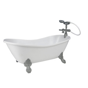 White Doll Bathtub by Sophia's | 18 Inch Doll Tub with Handshower