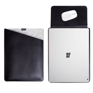 WALNEW 13.5 Microsoft Surface Book 2015/2016 Protective Soft Sleeve Case Surface Book 2 2017 Cover Bag with Safe Interior and Exterior Mouse Pad (Black)