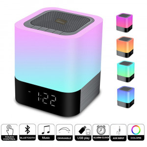 WamGra Night lights Bluetooth Speaker,Touch Sensor Bedside Lamp Dimmable Warm Light,Color Changing Bedside Lamp,MP3 Music Player,Wireless Speaker with Lights (Newest Version)