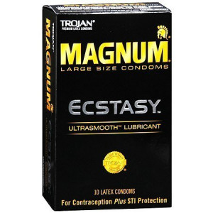 Trojan Magnum Lubricated Latex Condoms Ecstasy Large