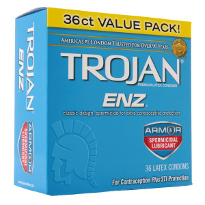 Trojan-Enz Spermicidal Lubricated Premium Latex Condoms