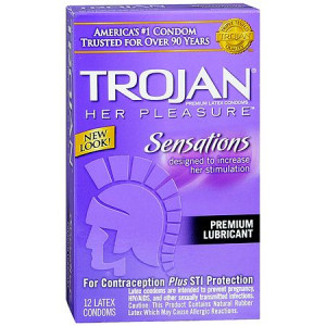 Trojan Her Pleasure Sensations Premium Lubricant Latex Condoms